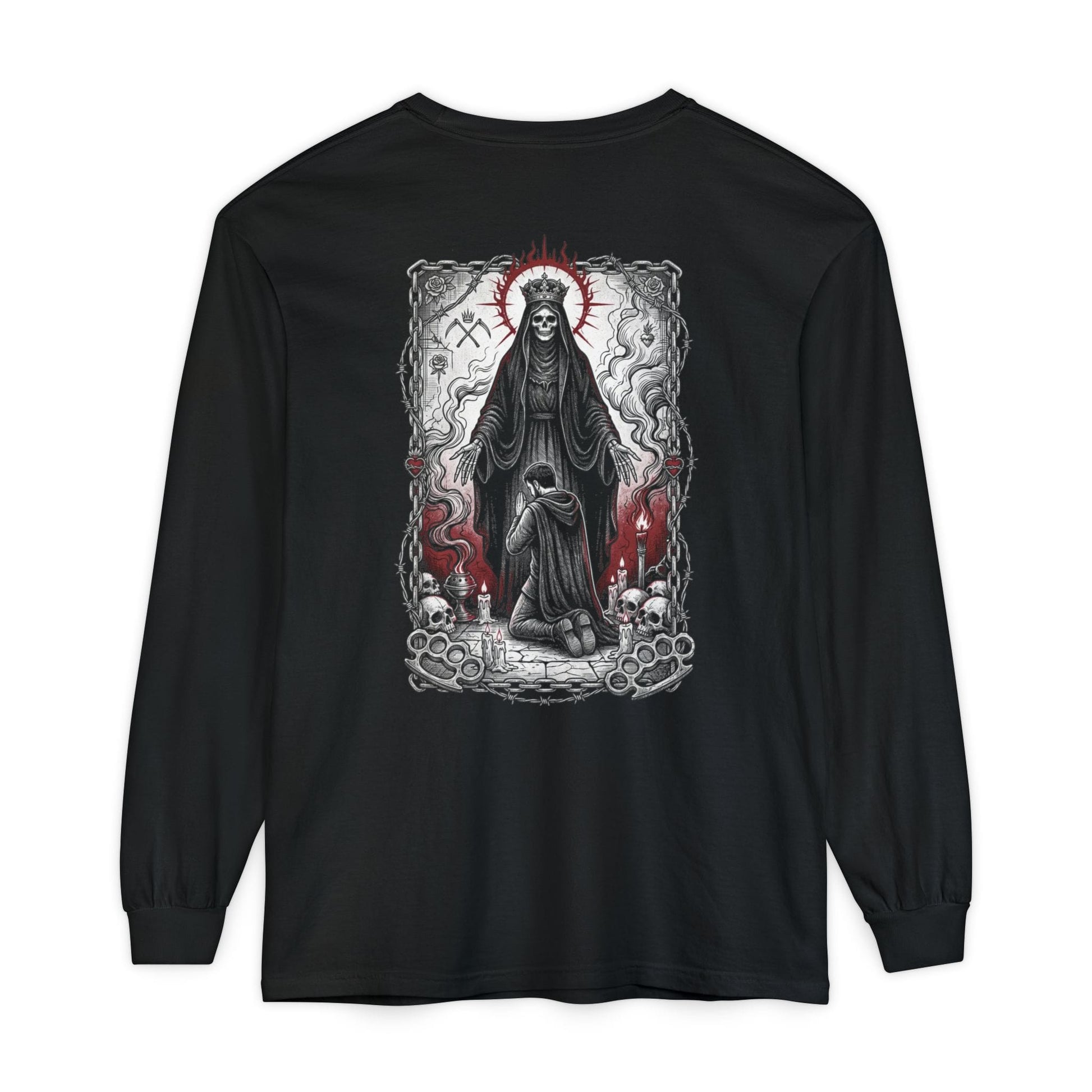 Printify Long-sleeve UltraMale Long Sleeve- Santa Muerte Long Sleeve Tee