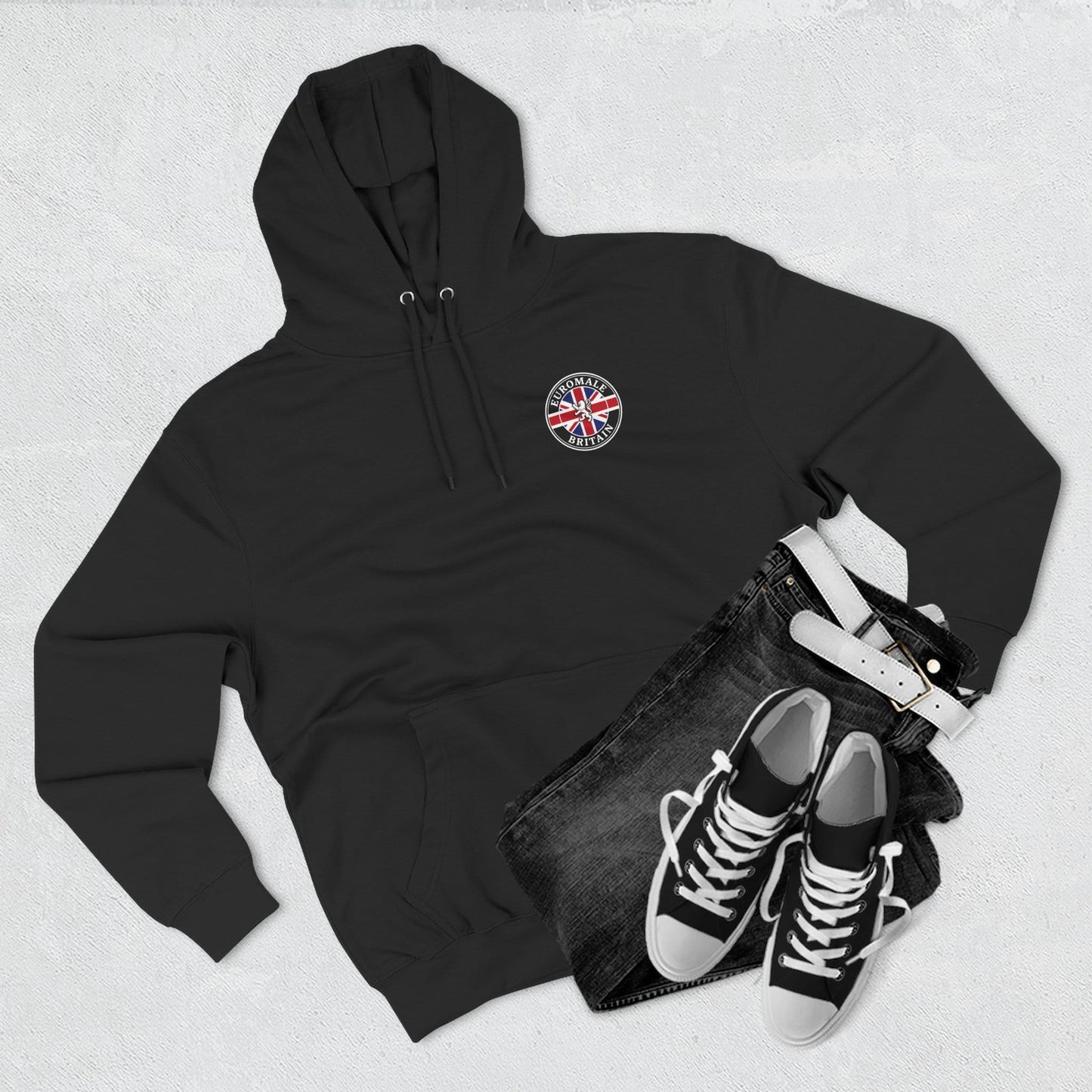 Printify Hoodie Euro Male - English Till I Die Hoodie — British Flag Rocker Fleece Pullover