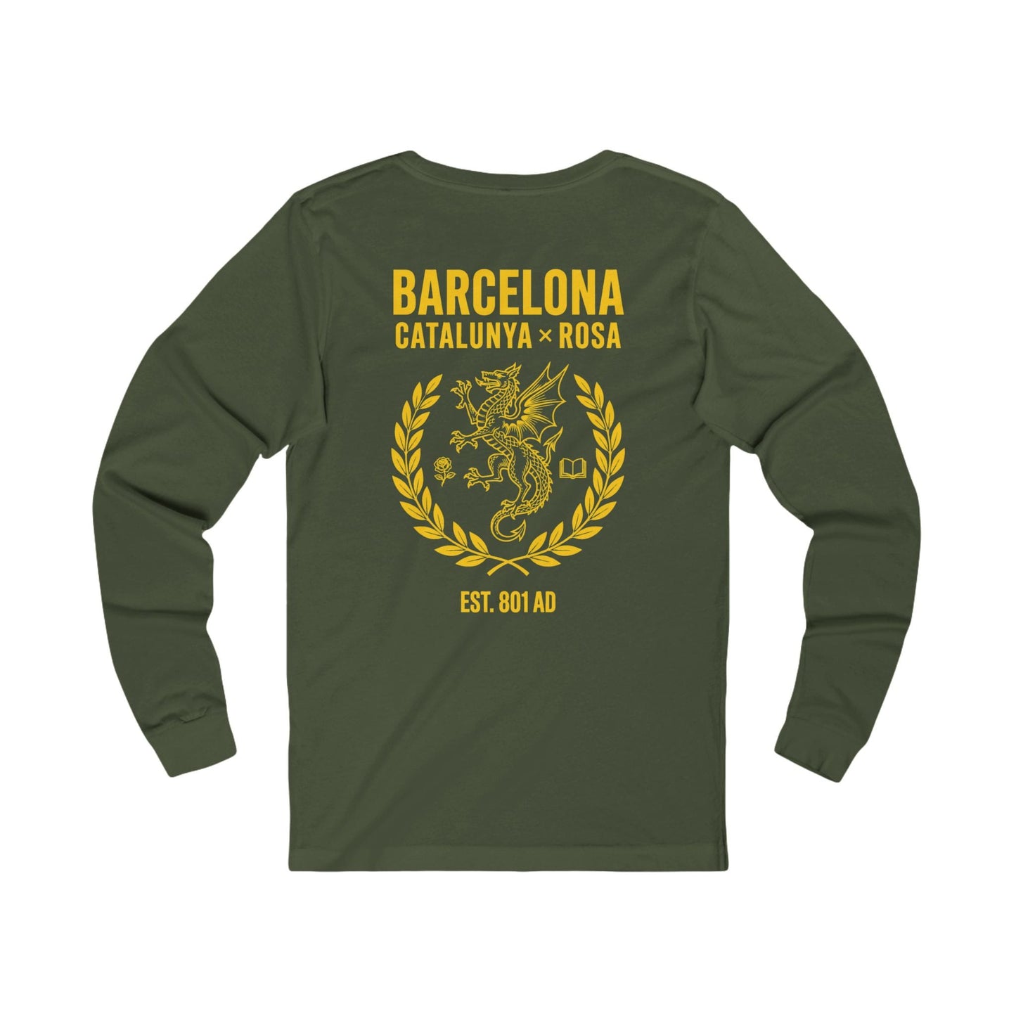 Printify Long-sleeve Euro Girl Barcelona Catalunya Rosa Long Sleeve Tee