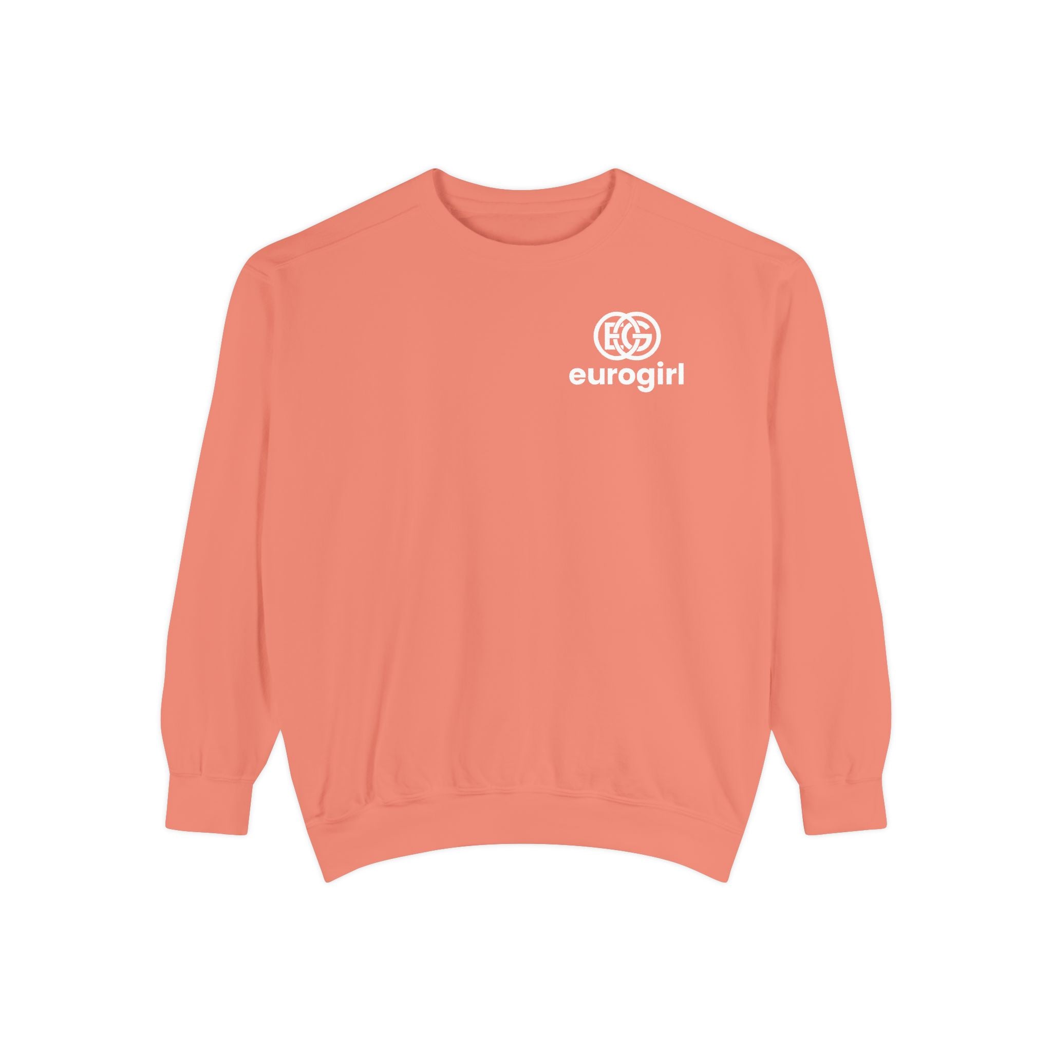 Eurogirl OG  Logo Sweatshirt — Garment-Dyed Coral Crewneck