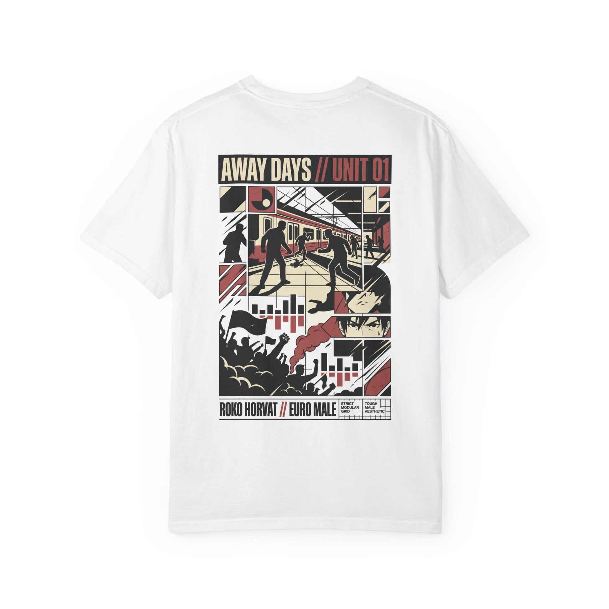 Printify T-Shirt Euro Male Away Days Graphic T-Shirt — "Away Days // Unit 01"