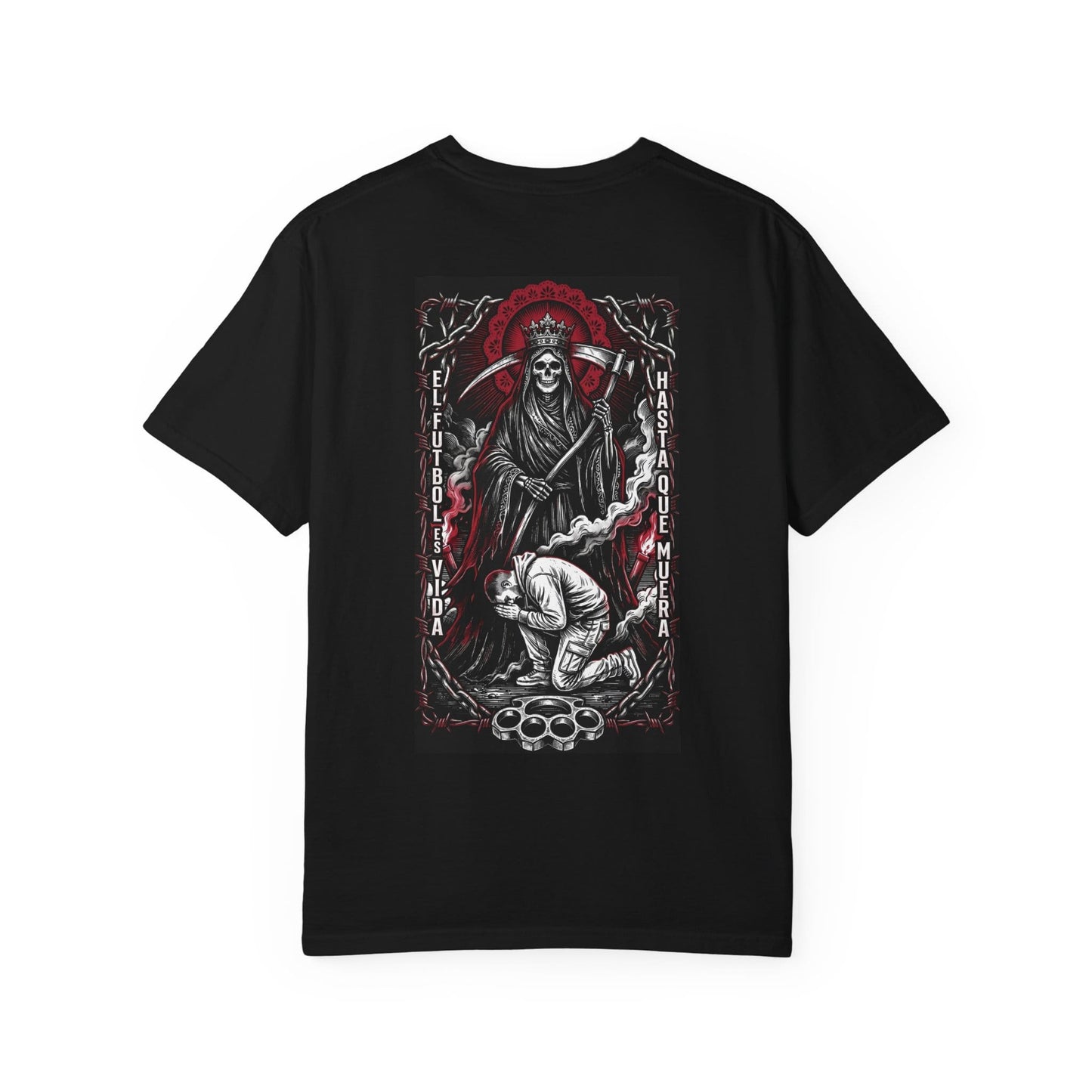 Printify T-Shirt Ultra Male Grim Reaper Back-Print T-Shirt — 'Hasta Que Muera' Gothic Graphic Tee