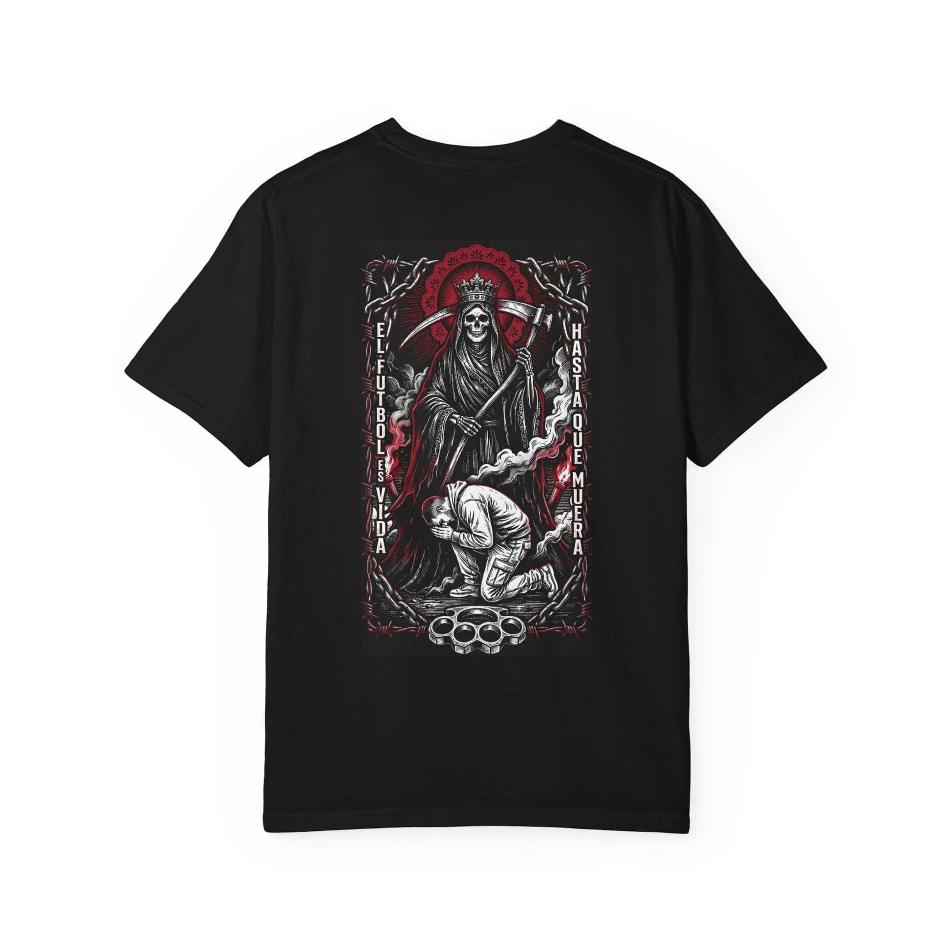 Printify T-Shirt Ultra Male Grim Reaper Back-Print T-Shirt — 'Hasta Que Muera' Gothic Graphic Tee