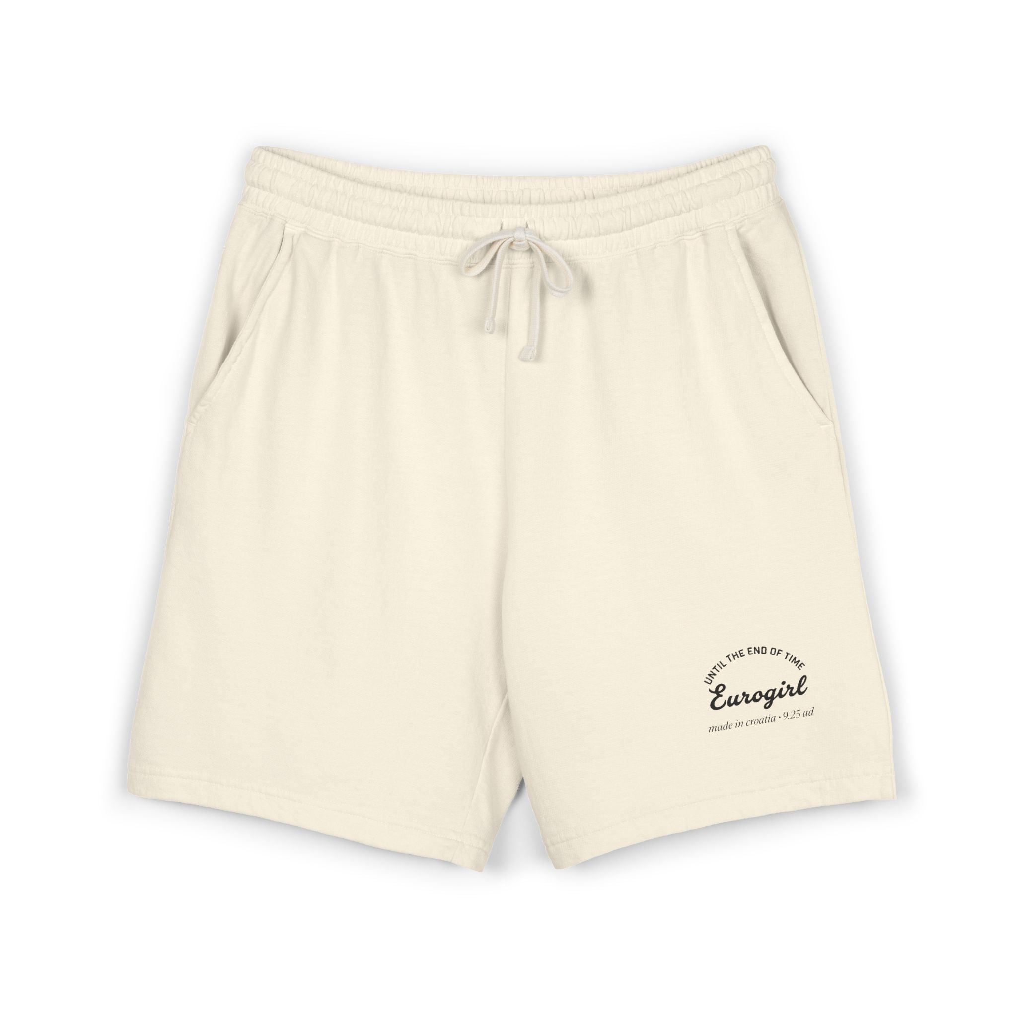 Lightweight Garment-Dyed Fleece Sweat Shorts — Eurogirl Logo