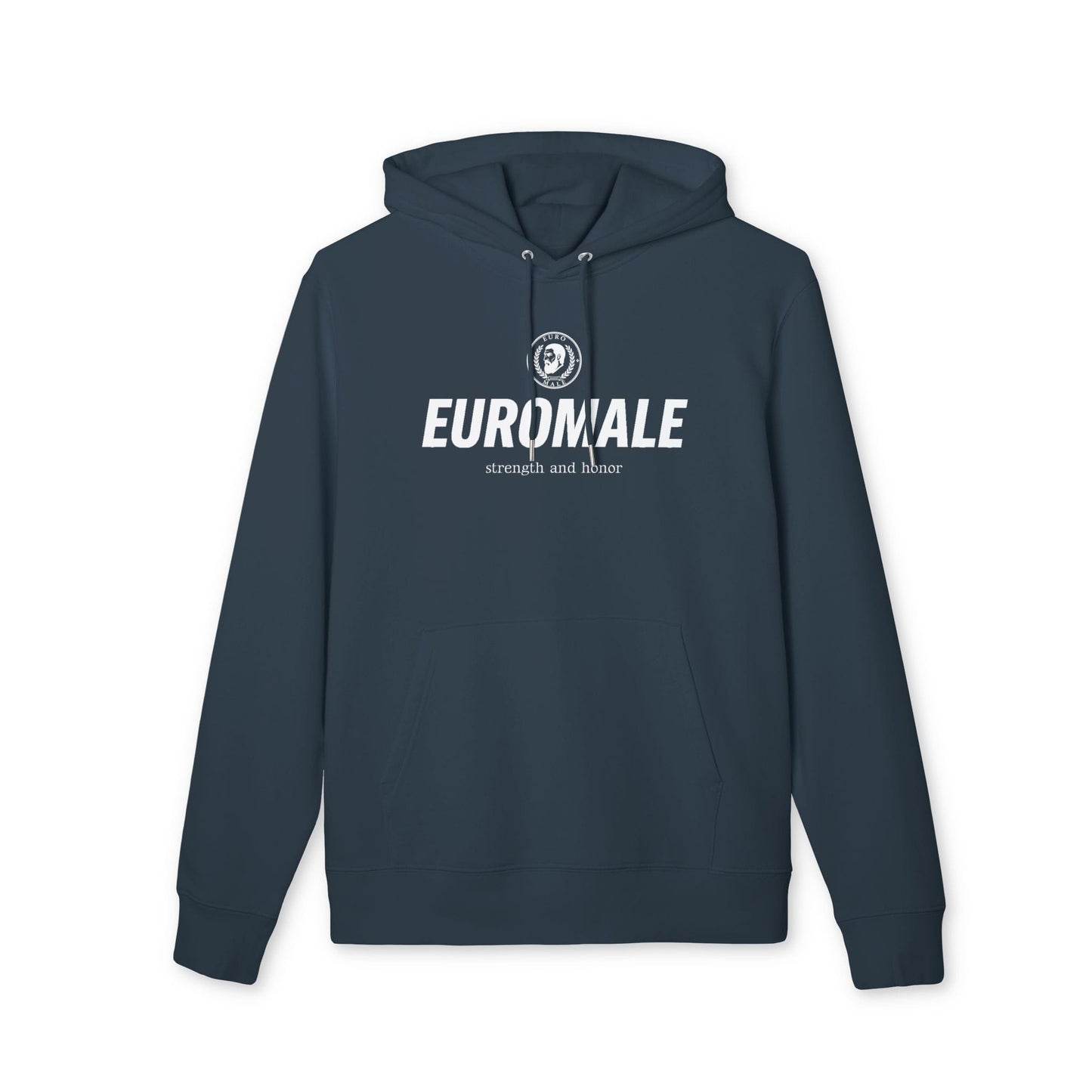 Printify Hoodie S / India Ink Grey EuroMale Strength and Honor Hoodie