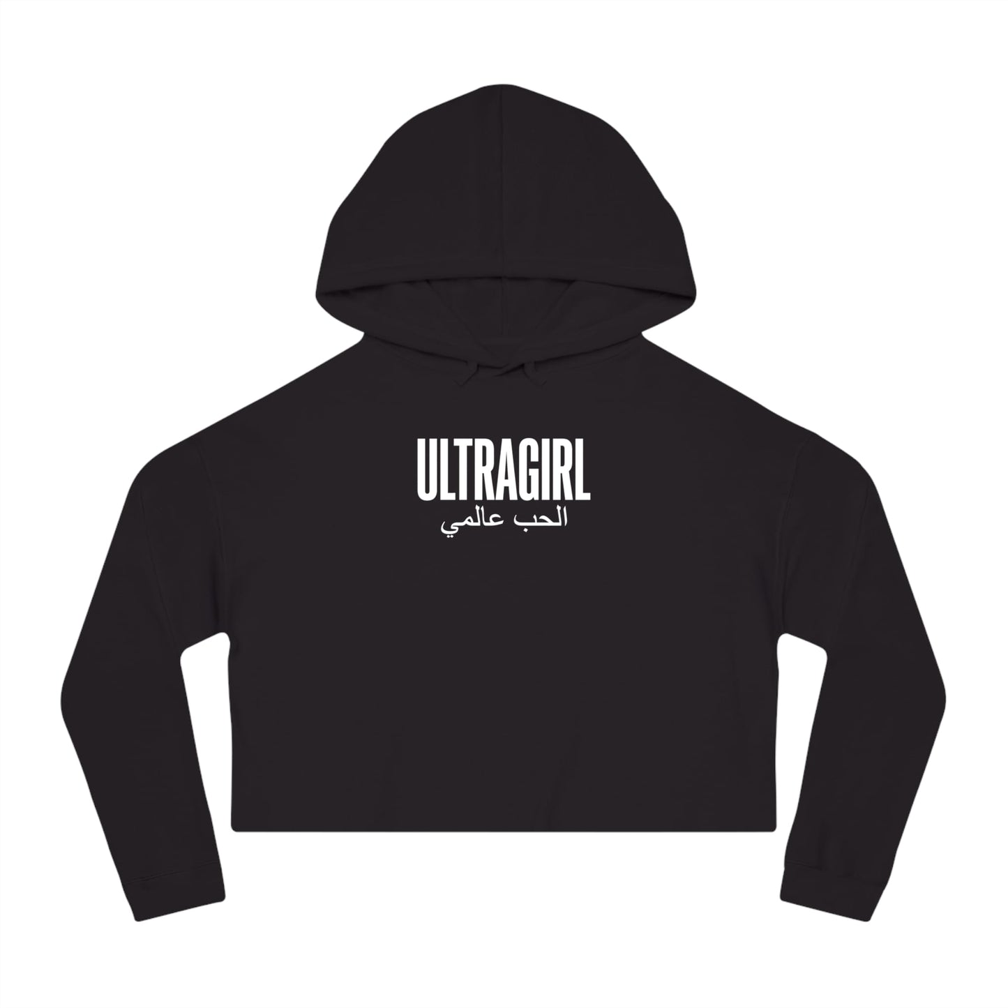 Printify Hoodie Ultra girl Cropped Hoodie International Love