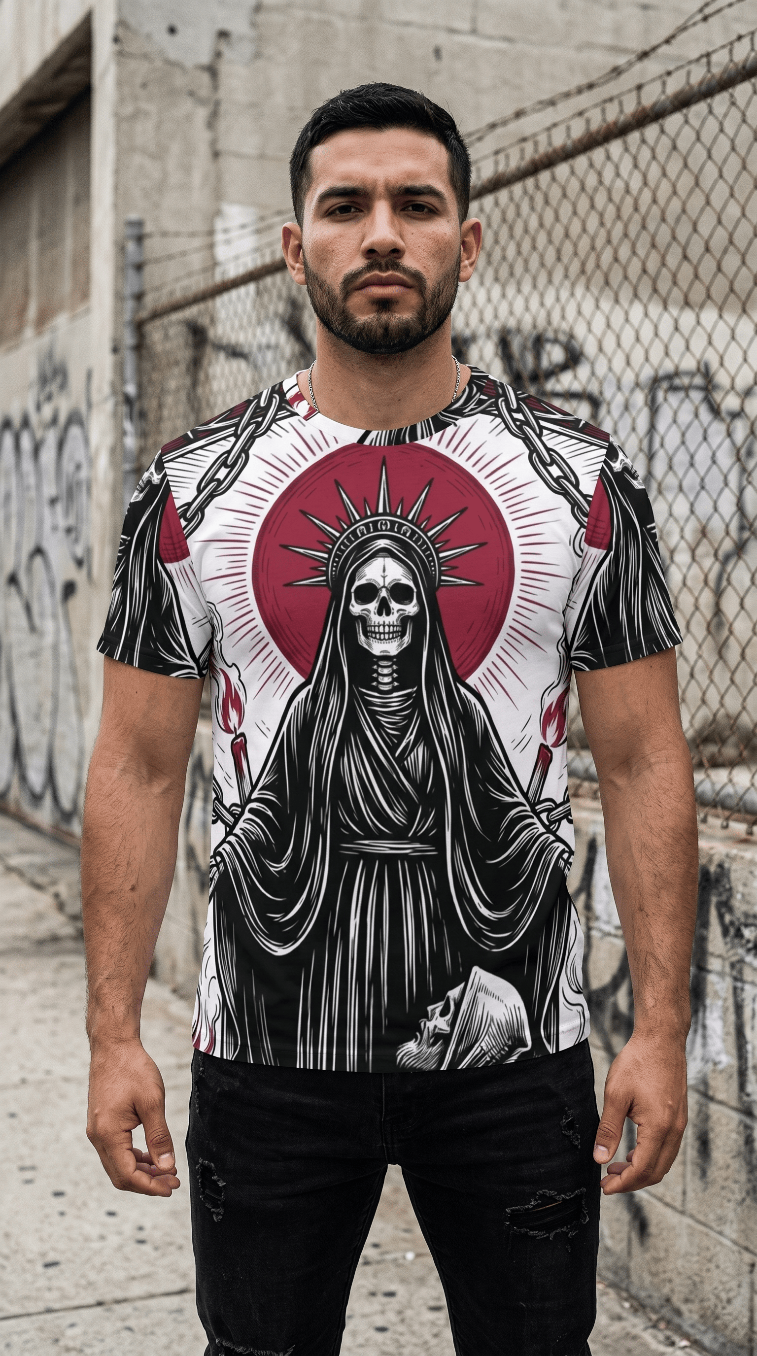 Yoycol UltraMale Santa Muerte all over Tee